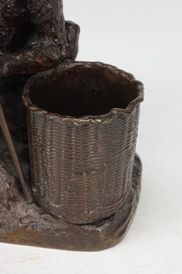 Lot 1003 - CHRISTOPHE FRATIN A 19TH CENTURY FRENCH PATINATED BRONZE 'SINGE A LA HOTTE'