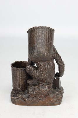 Lot 1003 - CHRISTOPHE FRATIN A 19TH CENTURY FRENCH PATINATED BRONZE 'SINGE A LA HOTTE'