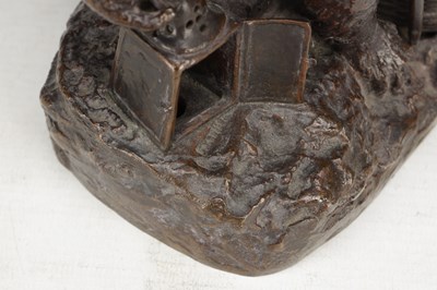 Lot 1003 - CHRISTOPHE FRATIN A 19TH CENTURY FRENCH PATINATED BRONZE 'SINGE A LA HOTTE'