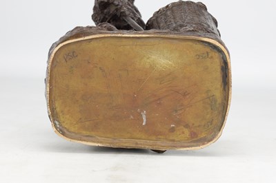Lot 1003 - CHRISTOPHE FRATIN A 19TH CENTURY FRENCH PATINATED BRONZE 'SINGE A LA HOTTE'