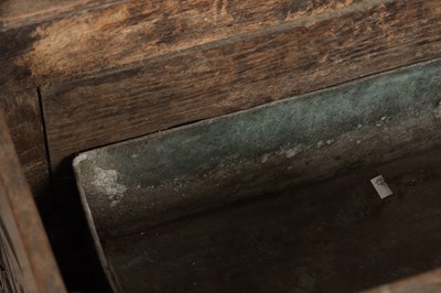 Lot 1527 - A 17TH CENTURY ENGLISH OAK HOODED ROCKING CRADLE