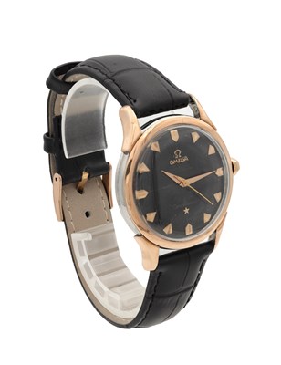 Lot 461 - A GENTLEMAN'S 1958 STEEL AND ROSE GOLD OMEGA CONSTELLATION PIE-PAN DIAL WRIST WATCH