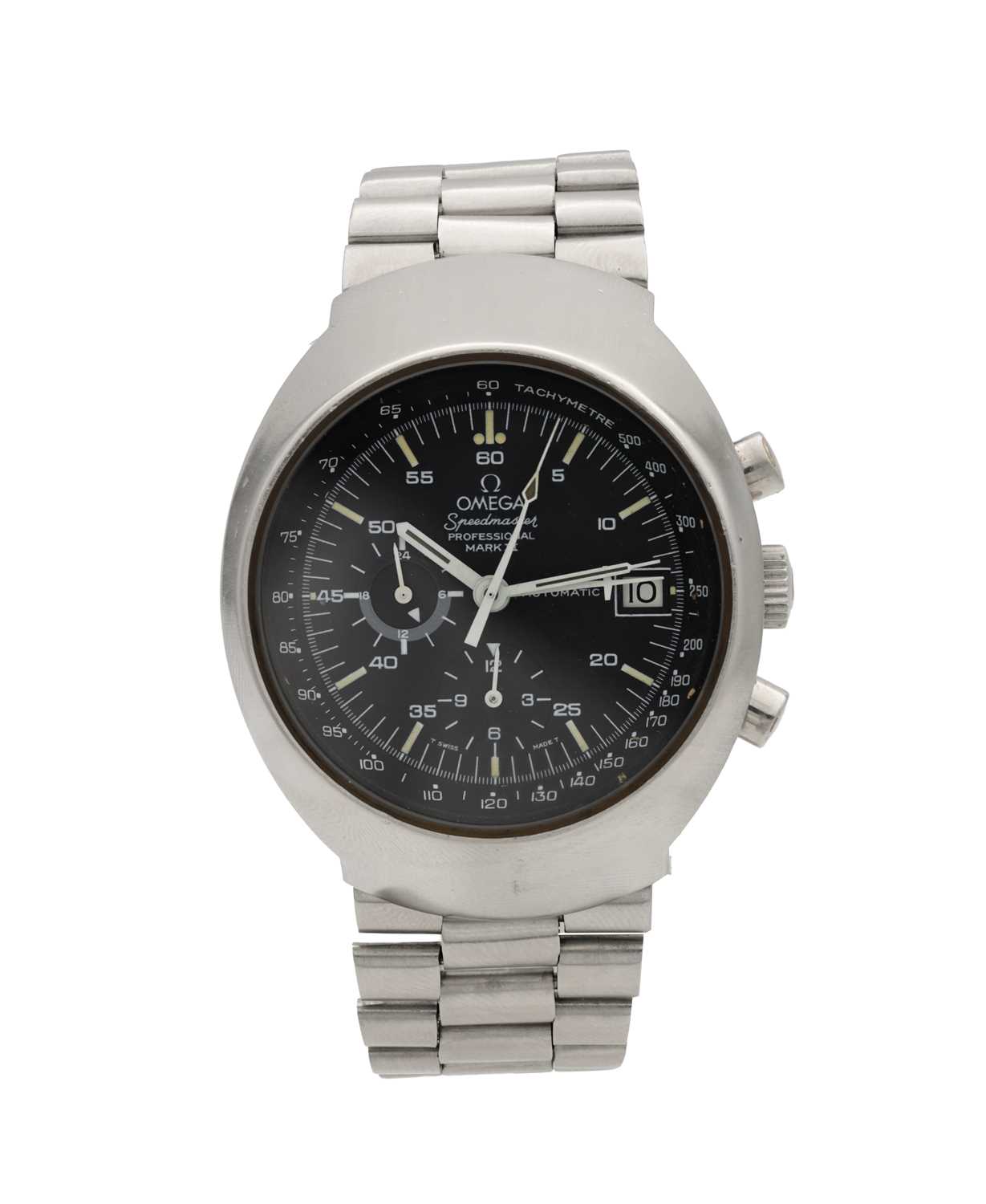 Lot 421 - A 1970S STEEL OMEGA SPEEDMASTER PROFESSIONAL MARK IV AUTOMATIC CHRONOGRAPH WRIST WATCH