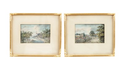 Lot 698 - A PAIR OF CHINESE GOUACHE ON PAPER PAINTINGS