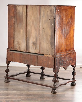 Lot 1564 - A WILLIAM AND MARY WALNUT AND HERRING-BANDED CHEST ON STAND