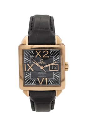 Lot 525 - A 2008 OMEGA 18CT ROSE GOLD DE VILLE X2 BIG DATE AUTOMATIC WRISTWATCH