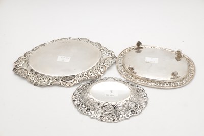 Lot 43 - A COLLECTION OF 19TH/20TH CENTURY ENGLISH SILVER TRAYS