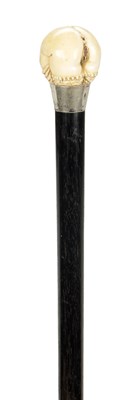 Lot 1454 - A 19TH CENTURY EROTIC CARVED IVORY HANDLED WALKING STICK
