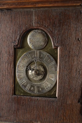Lot 1284 - JOHN VERNIER, LONDON. A RARE MINIATURE 18TH CENTURY OAK HOODED WALL CLOCK