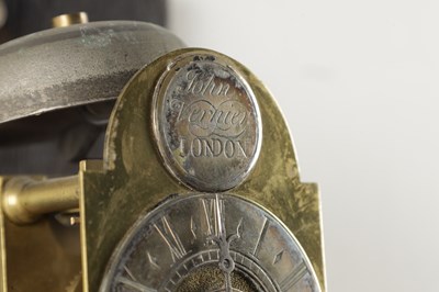 Lot 1284 - JOHN VERNIER, LONDON. A RARE MINIATURE 18TH CENTURY OAK HOODED WALL CLOCK