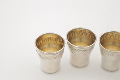 Lot 4 - A SET OF SIX FRENCH SILVER CUPS
