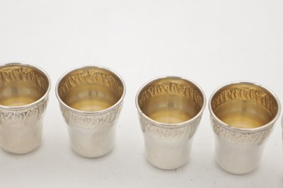 Lot 4 - A SET OF SIX FRENCH SILVER CUPS