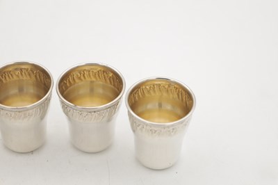 Lot 4 - A SET OF SIX FRENCH SILVER CUPS