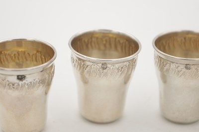 Lot 4 - A SET OF SIX FRENCH SILVER CUPS