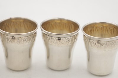 Lot 4 - A SET OF SIX FRENCH SILVER CUPS