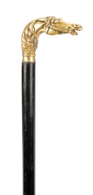 Lot 1448 - A BRONZE HORSE HEAD WALKING STICK