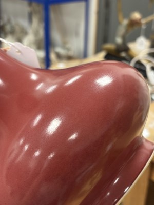 Lot 797 - A CHINESE SANG-DE-BOEUF GLAZED PORCELAIN BOTTLE VASE