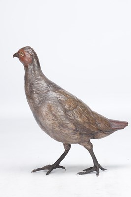 Lot 1004 - FRANZ BERGMAN AN AUSTRIAN COLD-PAINTED BRONZE PARTRIDGE
