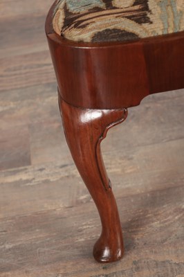 Lot 1525 - A PAIR OF EARLY 18TH CENTURY RED WALNUT SIDE CHAIRS WITH NEEDLEWORK SEATS