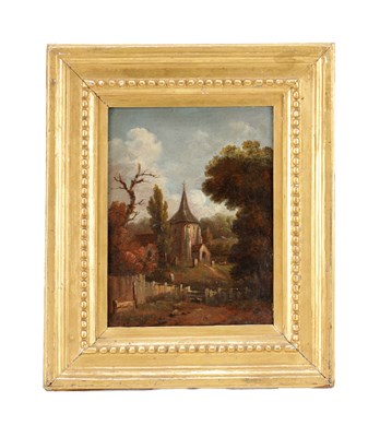 Lot 859 - FOLLOWER OF CONSTABLE A 19TH CENTURY OIL ON PANEL LANDSCAPE