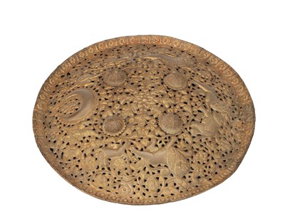 Lot 841 - A 19TH CENTURY INDO PERSIAN BRASS DHAL (SHIELD)