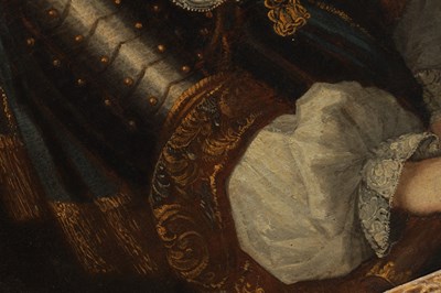 Lot 866 - A 17TH CENTURY OIL ON CANVAS PORTRAIT OF A YOUNG PRINCE IN ARMOUR
