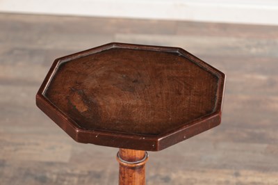 Lot 1523 - AN 18TH CENTURY WALNUT WINE TABLE WITH OCTAGONAL TOP