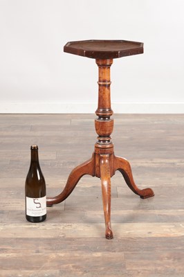 Lot 1523 - AN 18TH CENTURY WALNUT WINE TABLE WITH OCTAGONAL TOP