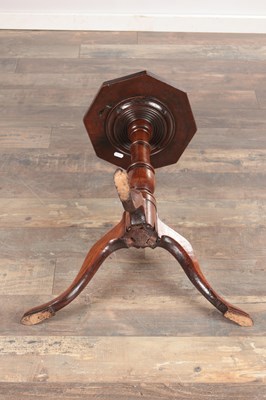 Lot 1523 - AN 18TH CENTURY WALNUT WINE TABLE WITH OCTAGONAL TOP