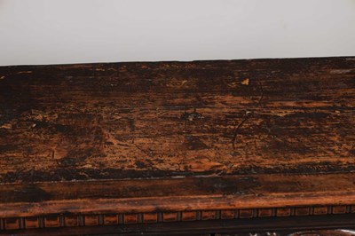 Lot 1562 - A 17TH CENTURY ITALIAN CARVED WALNUT CASSONE