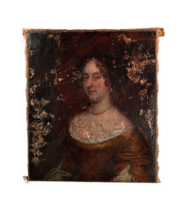 Lot 935 - A 17TH CENTURY OIL ON CANVAS PORTRAIT OF A LADY