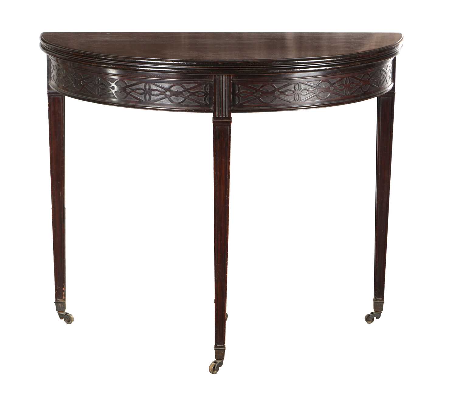Lot 1506 - A 19TH CENTURY MAHOGANY CARD TABLE BY LAMB OF MANCHESTER