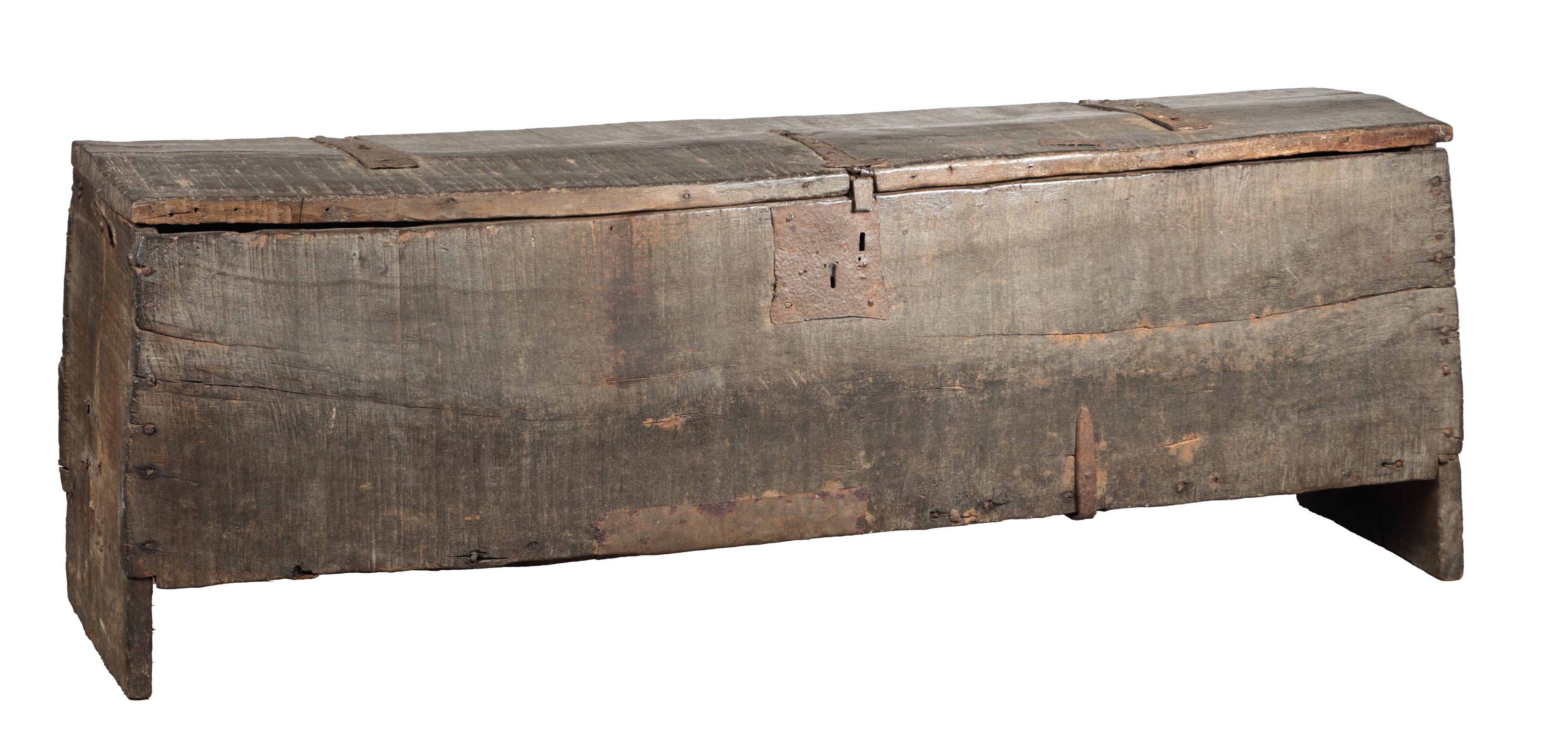 Lot 1702 A 15TH CENTURY ENGLISH BOARDED OAK CHEST