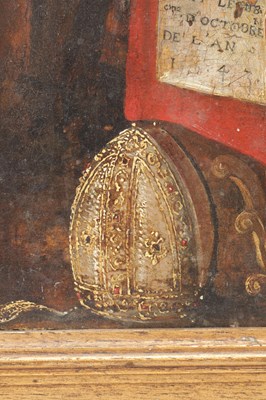 Lot 896 - A 16TH CENTURY ENGLISH OIL ON PANEL FRAGMENT DATED 1543