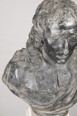 Lot 1044 - A LATE 17TH / EARLY 18TH CENTURY LEAD BUST OF JOHN MILTON