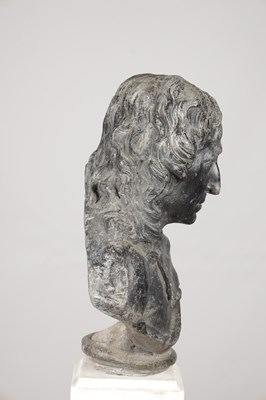 Lot 1044 - A LATE 17TH / EARLY 18TH CENTURY LEAD BUST OF JOHN MILTON