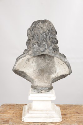 Lot 1044 - A LATE 17TH / EARLY 18TH CENTURY LEAD BUST OF JOHN MILTON