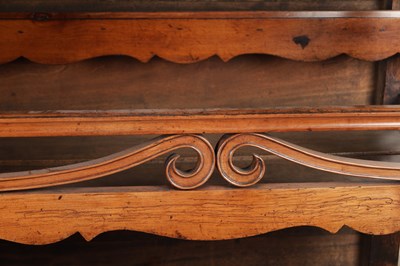 Lot 1553 - A 19TH CENTURY FRENCH FRUITWOOD OPEN VEGETABLE RACK