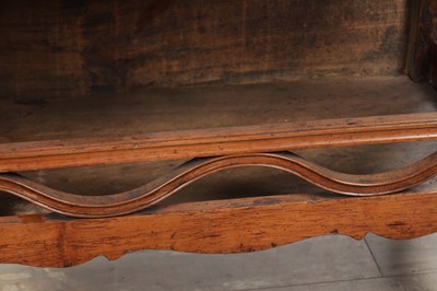Lot 1553 - A 19TH CENTURY FRENCH FRUITWOOD OPEN VEGETABLE RACK
