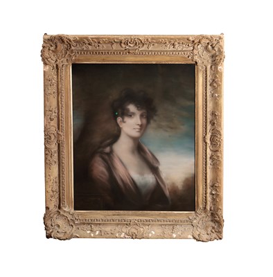 Lot 855 - A 19TH CENTURY PASTEL PORTRAIT OF A YOUNG LADY