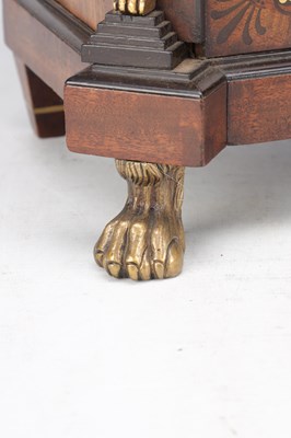 Lot 1286 - BROCKBANKS, LONDON. A REGENCY EGYPTIAN REVIVAL ORMOLU MOUNTED MAHOGANY BRACKET CLOCK
