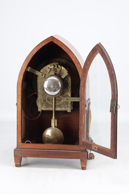 Lot 1286 - BROCKBANKS, LONDON. A REGENCY EGYPTIAN REVIVAL ORMOLU MOUNTED MAHOGANY BRACKET CLOCK