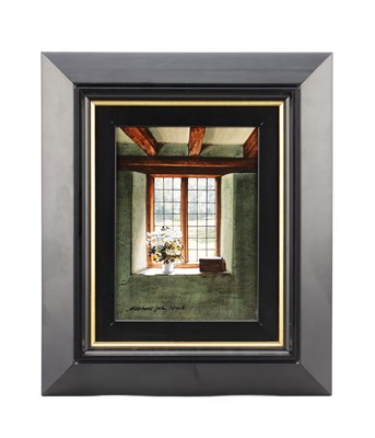 Lot 933 - MICHAEL JOHN HUNT (BRITISH, B.1941) AN ACRYLIC ON PANEL TITLED 'THE WOODEN BOX'