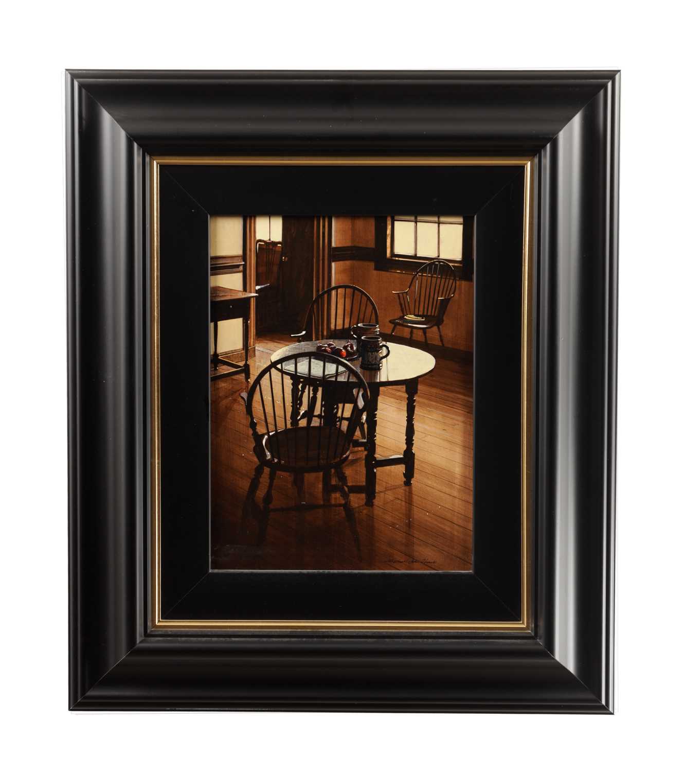 Lot 883 - MICHAEL JOHN HUNT (BRITISH B.1941) AN ACRYLIC ON PANEL 'THE OLD TAVERN'