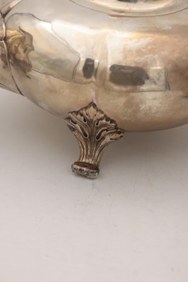 Lot 111 - AN EARLY VICTORIAN ENGLISH SILVER THREE-PIECE TEA SERVICE