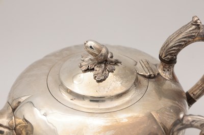 Lot 111 - AN EARLY VICTORIAN ENGLISH SILVER THREE-PIECE TEA SERVICE