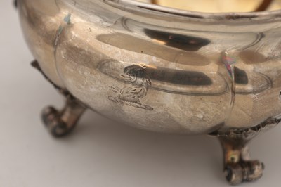 Lot 111 - AN EARLY VICTORIAN ENGLISH SILVER THREE-PIECE TEA SERVICE