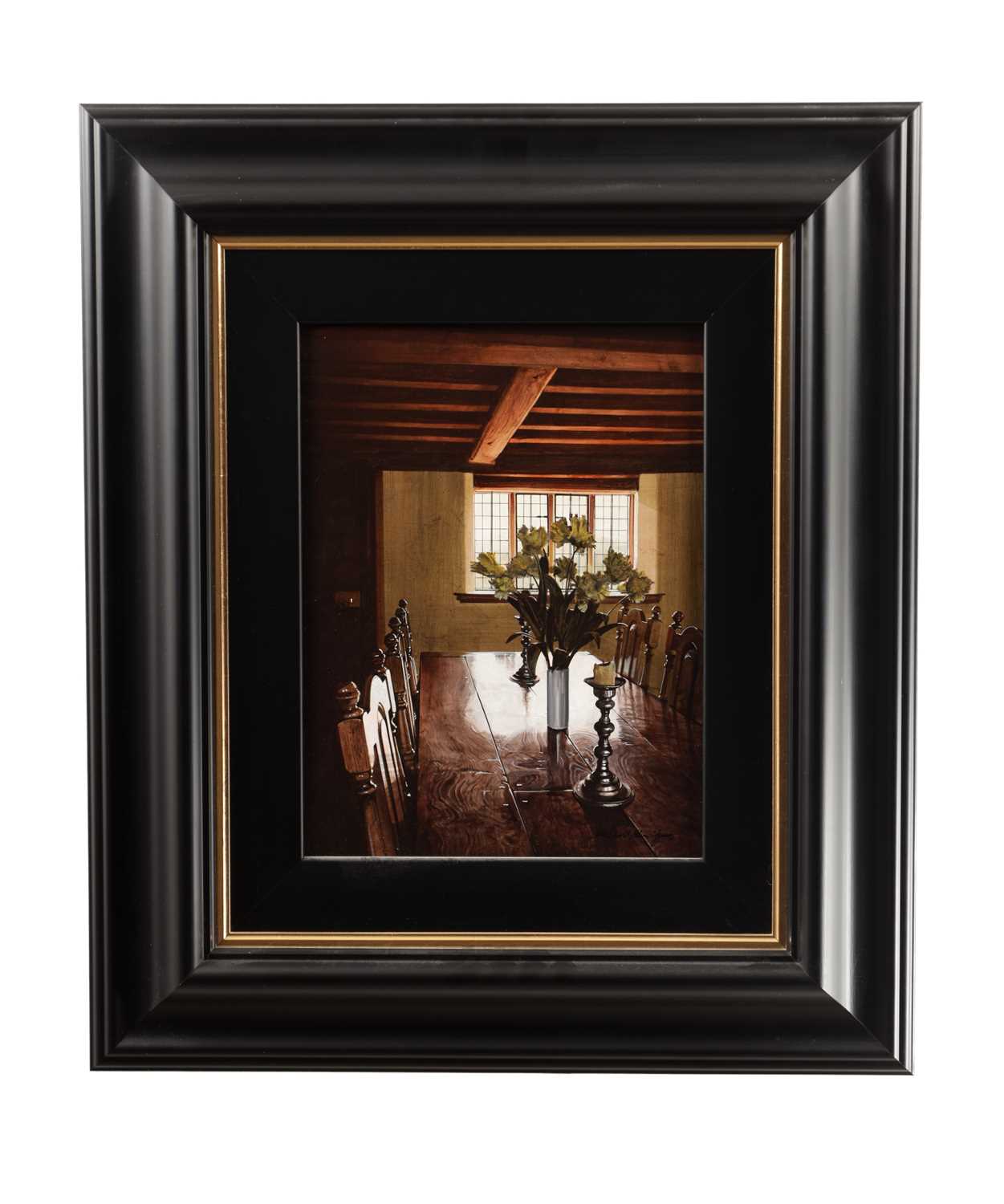 Lot 865 - MICHAEL JOHN HUNT (BRITISH B.1941) AN ACRYLIC ON PANEL STILL LIFE