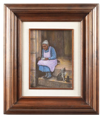 Lot 1712 - MERCEDES AGUILAR (MEXICAN) AN ACRYLIC ON PANEL PORTRAIT