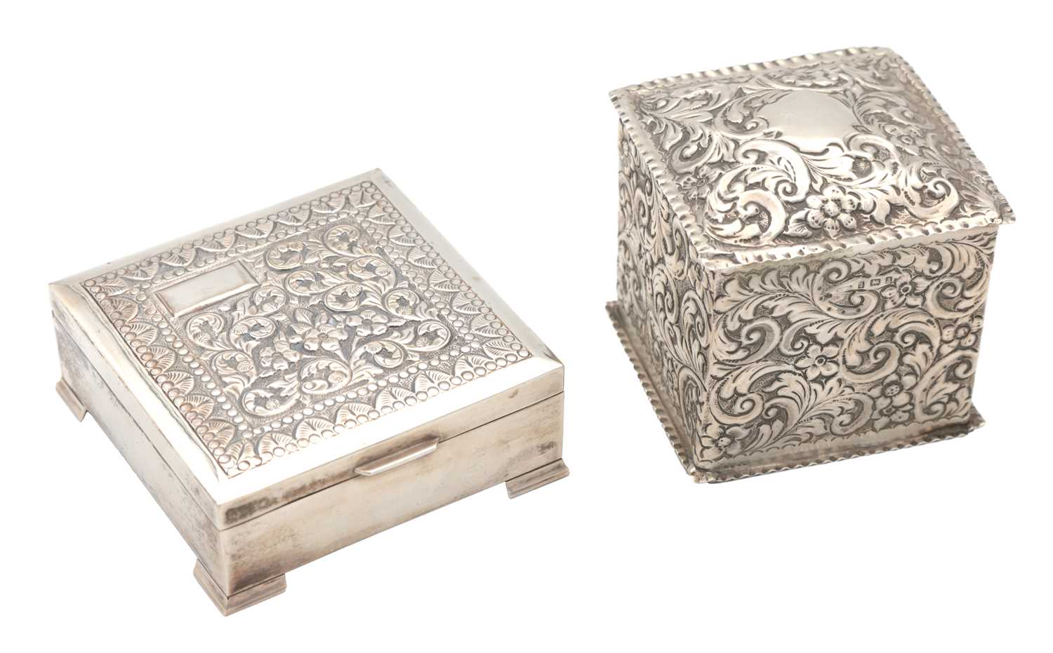 Lot 26 - TWO SILVER BOXES